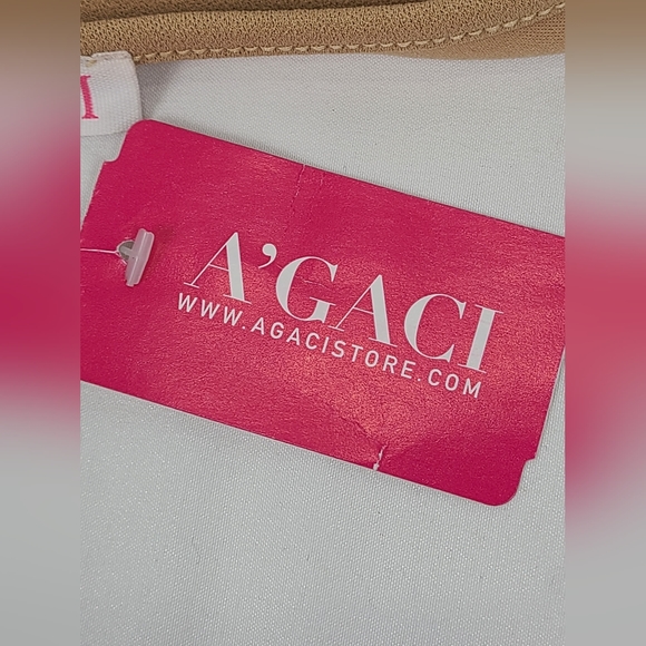 NWT Women's A'Gaci Nude Halter Top Zippered Back Size Small - Picture 5 of 7